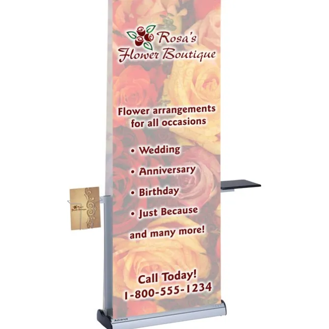 Advance Quick Change Two Sided Retractable Banner Display with Table & Lit Pocket