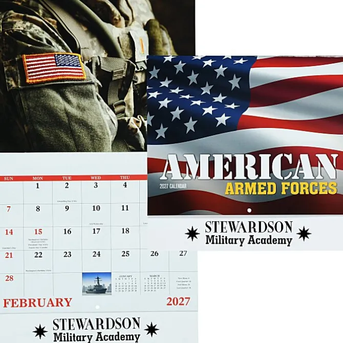 American Armed Forces Wall Calendar - Stapled