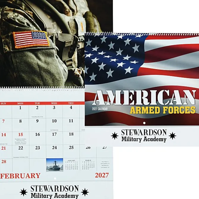 American Armed Forces Wall Calendar - Spiral