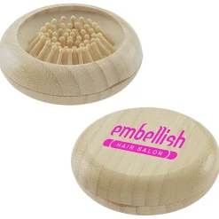 Bamboo Compact Mirror with Brush