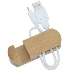 Bamboo Phone Stand and Cable Organizer