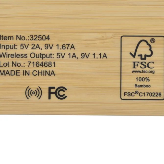Bamboo Wireless Charger with Dry Erase Board