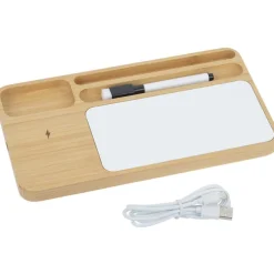 Bamboo Wireless Charger with Dry Erase Board