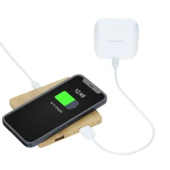 Bamboo Wireless Charging Pad with Hub - 24 hr