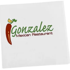 Beverage Napkin - 1-ply - White - Full Color