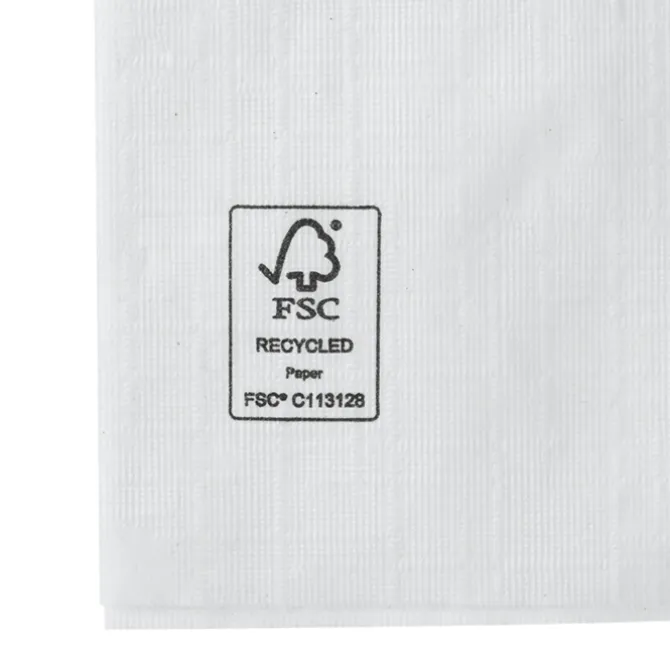 Beverage Napkin - 1-ply - White - Linen Embossed - Low Qty - Full Color