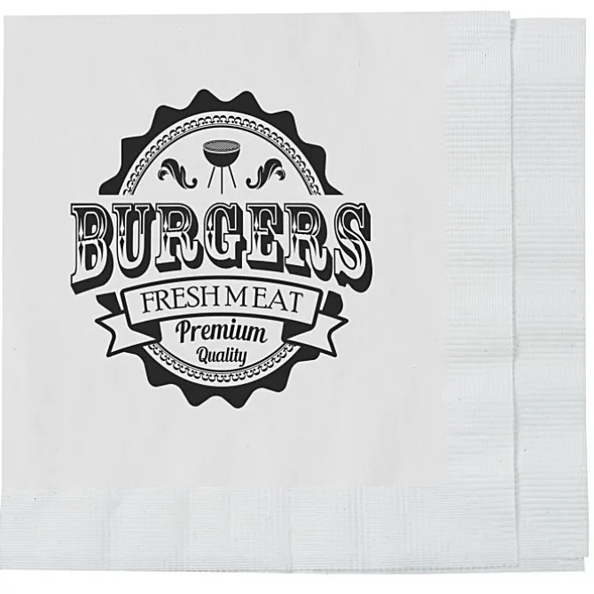 Beverage Napkin - 2-Ply - White - Off-Folded