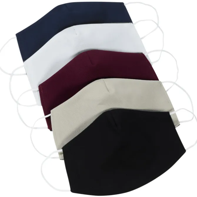 Brushed Cotton Twill Face Mask - Embroidered