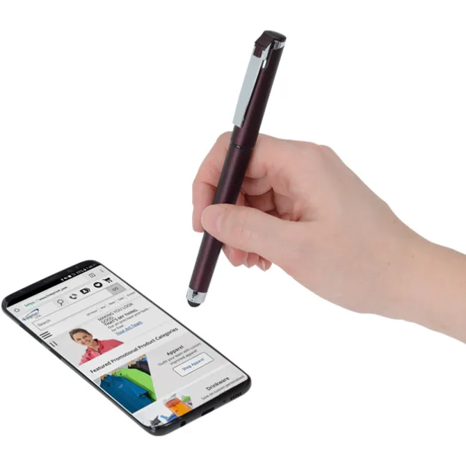Cali Soft Touch Stylus Gel Pen - Metallic - Full Color