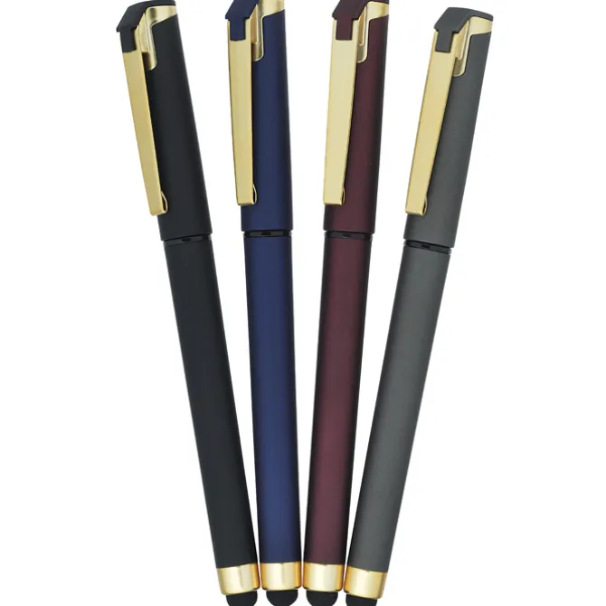 Cali Soft Touch Stylus Gel Pen - Metallic - Matte Gold - Full Color
