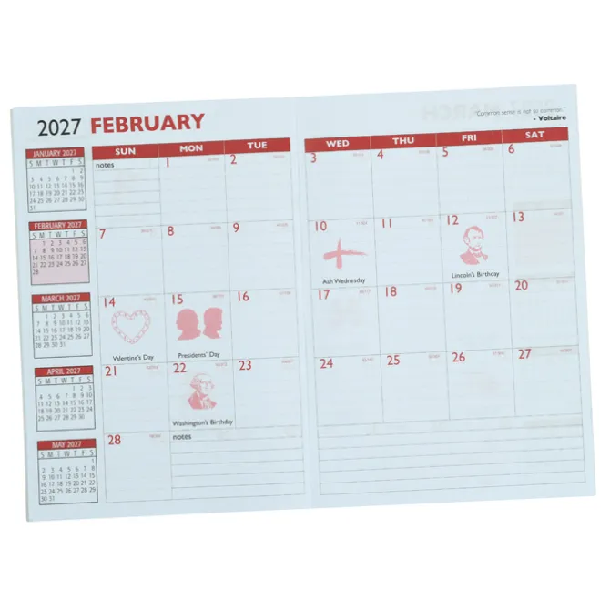 Cardboard Cover Monthly Planner - Academic
