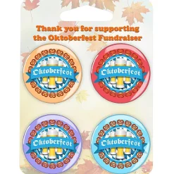 Carded Buttons - Four 1 1/4-inch Round Buttons