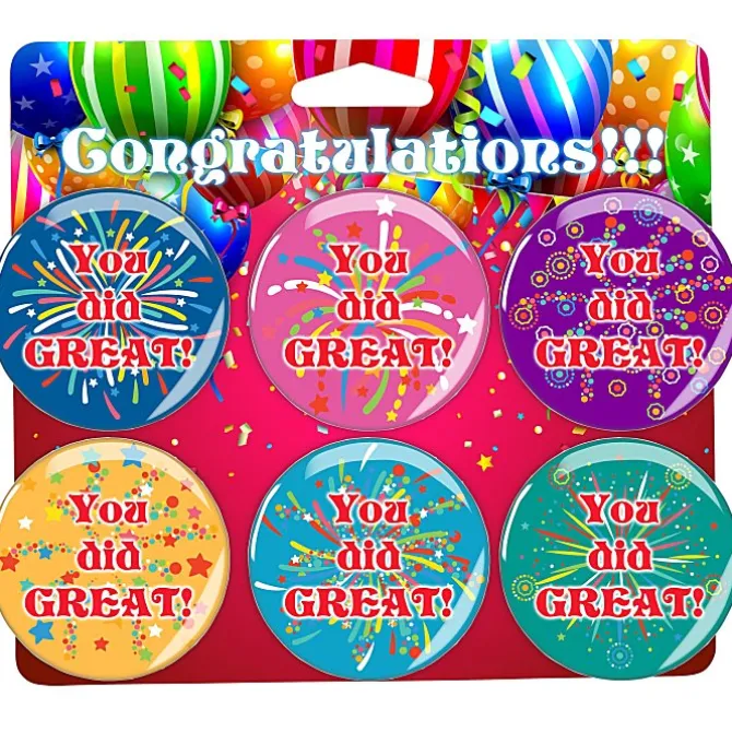Carded Buttons - Six 2 inches Round Buttons