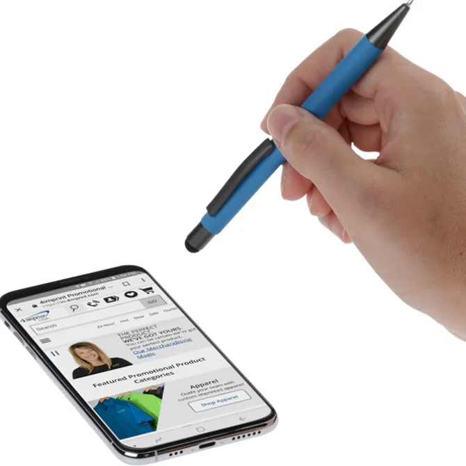 Charleston Soft Touch Stylus Metal Pen - Full Color
