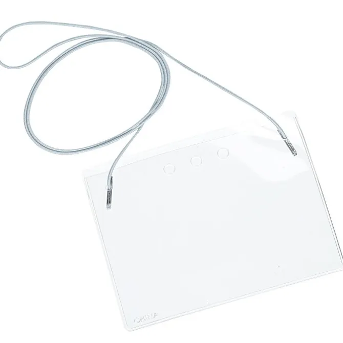 Clear Vinyl Badge Holder with Elastic Neck Cord