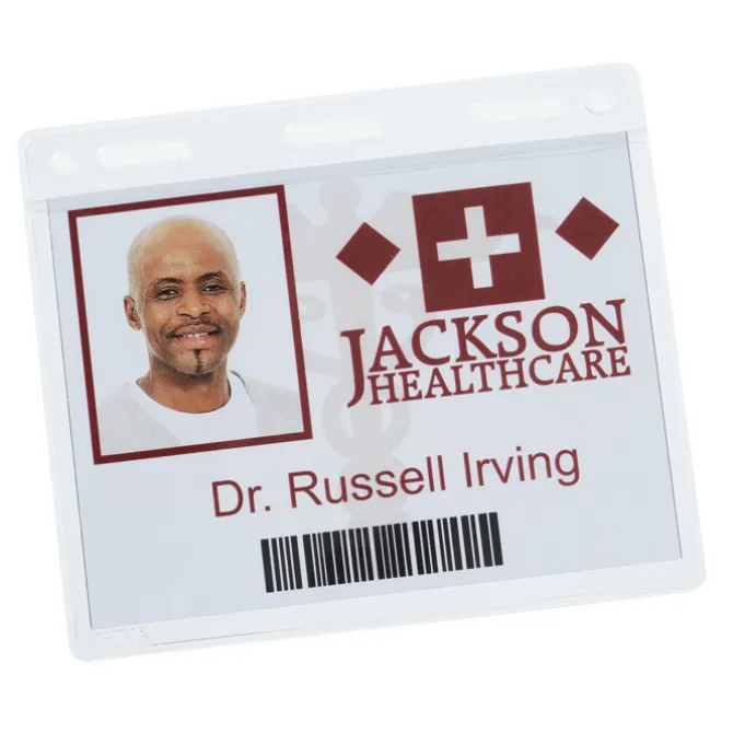 Clear Vinyl Badge Holder with Hi-Back Slot - 24 hr