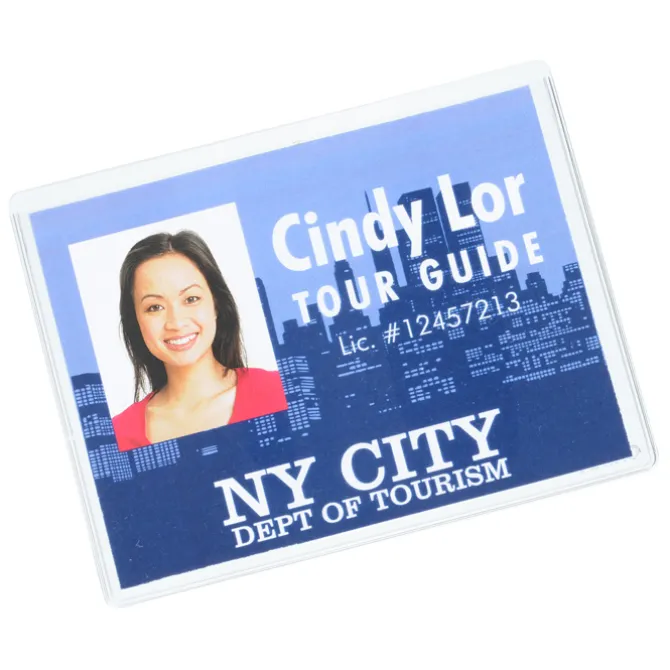 Clear Vinyl Badge Holder with Pin
