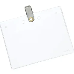 Clear Vinyl Badge Holder with Bulldog Clip - 24 hr