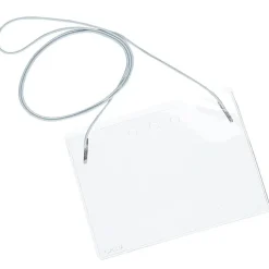 Clear Vinyl Badge Holder with Elastic Neck Cord - 24 hr