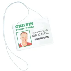 Clear Vinyl Badge Holder with Elastic Neck Cord - 24 hr