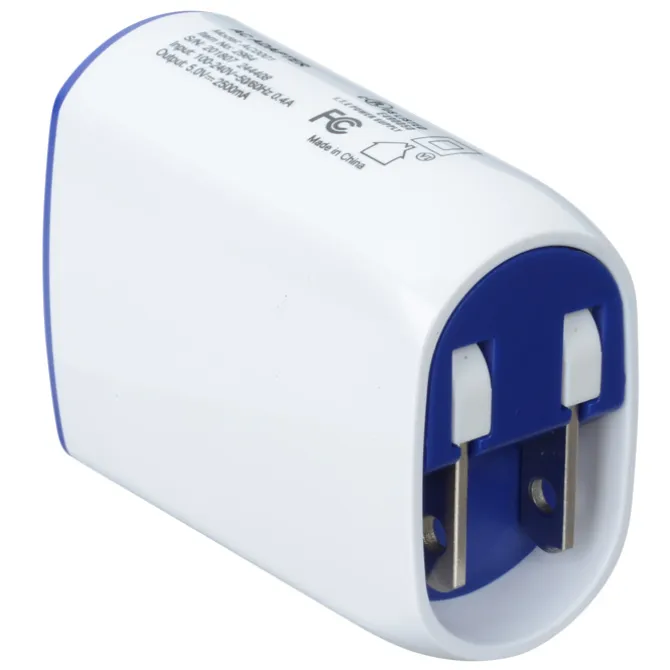 Color Accent Dual Port Wall Charger - 24 hr