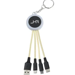 Color Changing Light-Up Logo Charging Cable Keychain