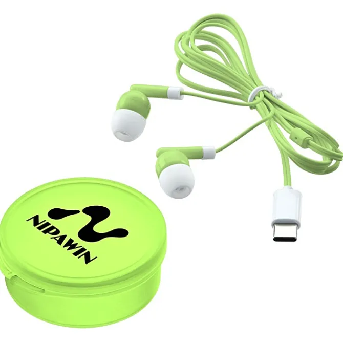 Colorful USB-C Earbuds with Traveler Case