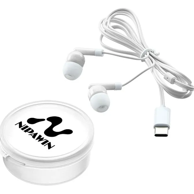 Colorful USB-C Earbuds with Traveler Case