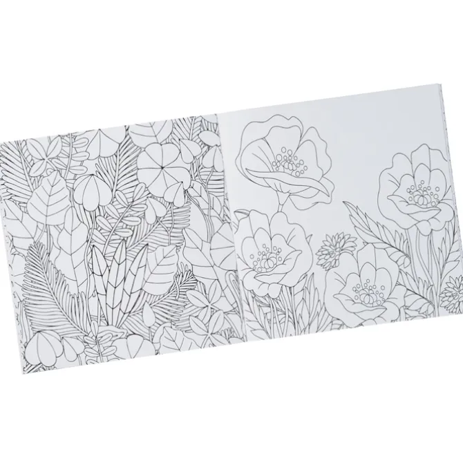 Coloring Book & Pencil Set - Floral