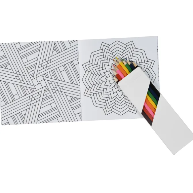 Coloring Book & Pencil Set - Geometric - 24 hr