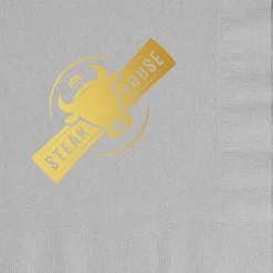 Colorware Dinner Napkin - 2-ply - 1/4 Fold - Foil