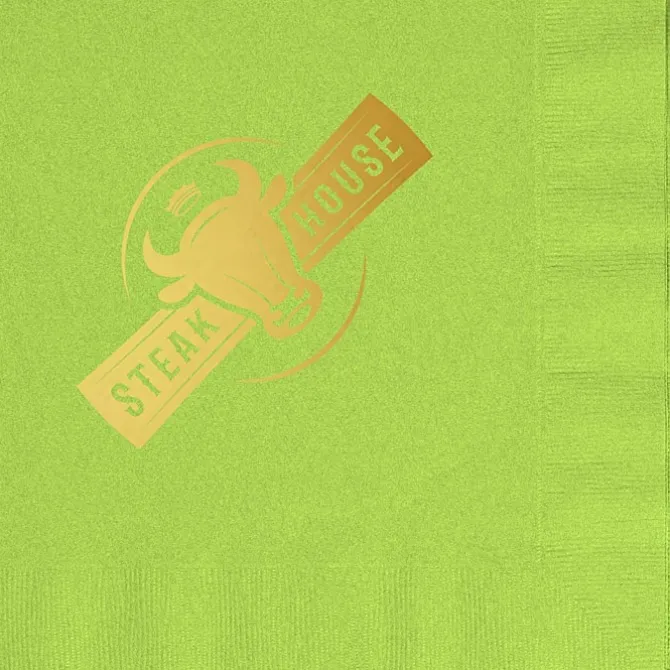 Colorware Dinner Napkin - 2-ply - 1/4 Fold - Foil