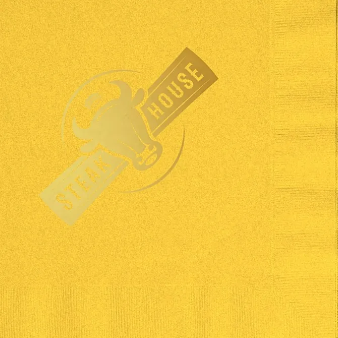 Colorware Dinner Napkin - 2-ply - 1/4 Fold - Foil