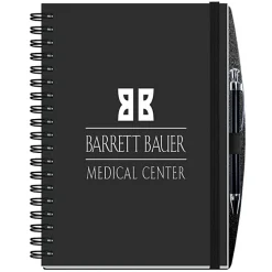 Corded Paperboard Journal with Pen - 10 inches x 7 inches - 100 sheet