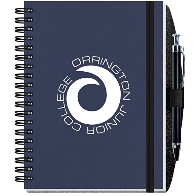 Corded Paperboard Journal with Pen - 7 inches x 5 inches - 50 sheet