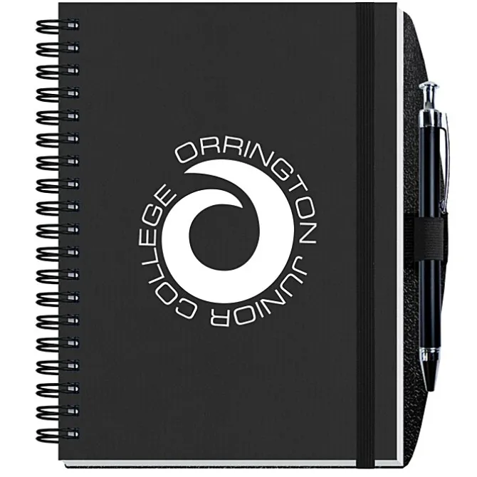 Corded Paperboard Journal with Pen - 7 inches x 5 inches - 50 sheet