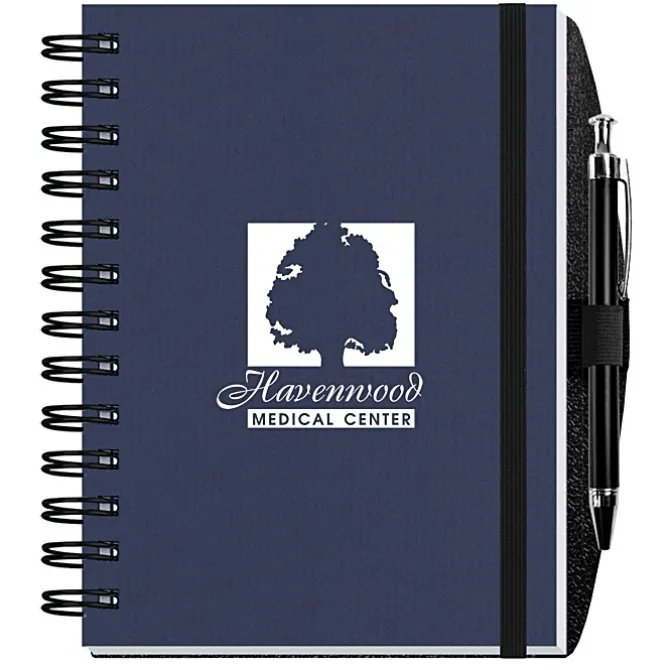 Corded Paperboard Journal with Pen - 7 inches x 5 inches - 100 sheet