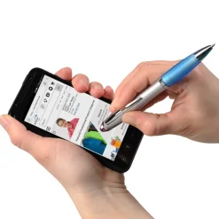 Curvy Stylus Twist Pen - Silver