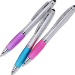 Curvy Stylus Twist Pen - Silver