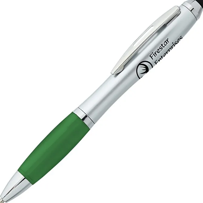 Curvy Stylus Twist Pen - Silver - 24 hr
