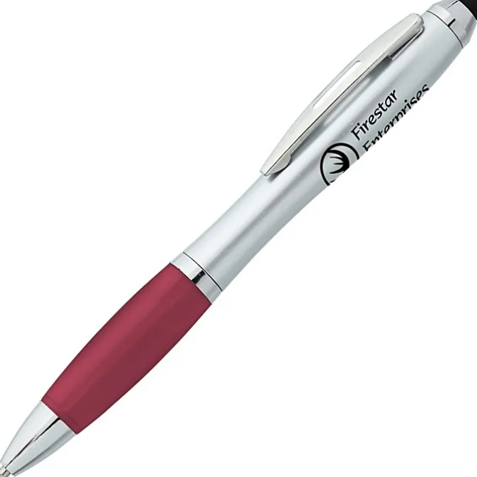 Curvy Stylus Twist Pen - Silver - 24 hr