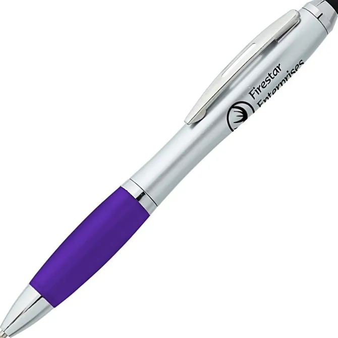 Curvy Stylus Twist Pen - Silver - 24 hr