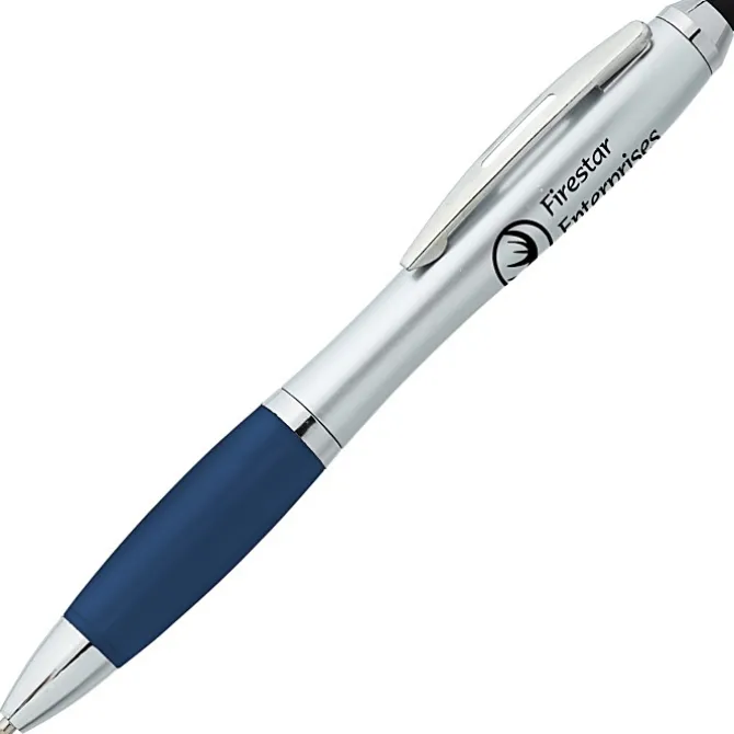 Curvy Stylus Twist Pen - Silver - 24 hr