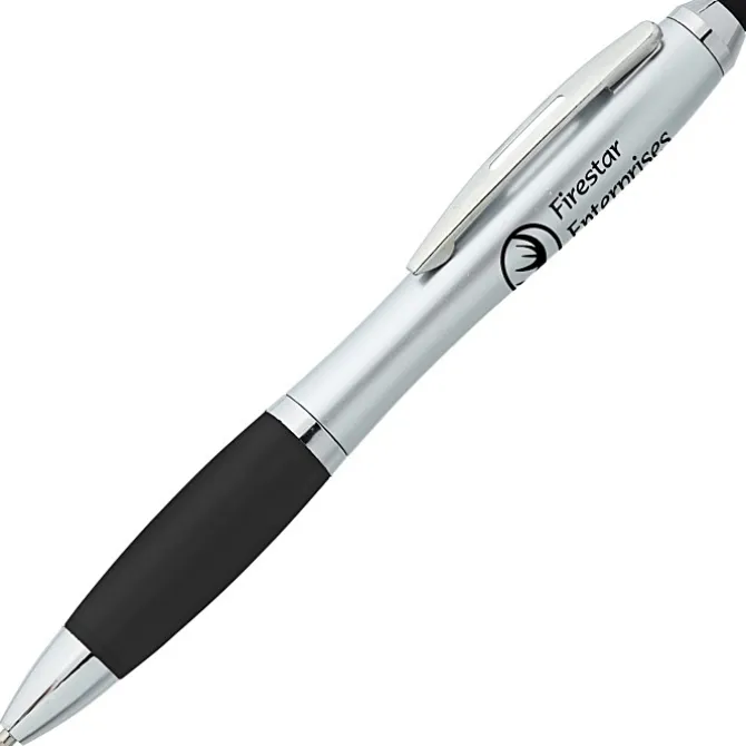 Curvy Stylus Twist Pen - Silver - 24 hr