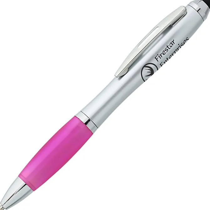 Curvy Stylus Twist Pen - Silver - 24 hr