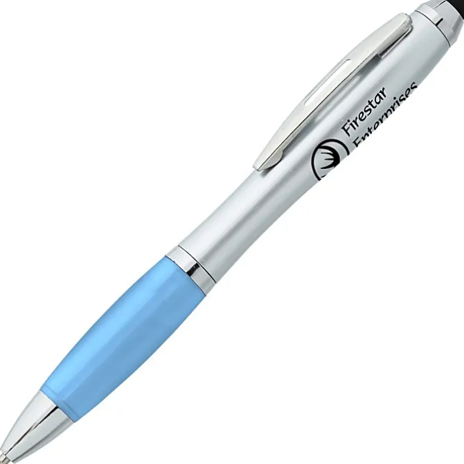 Curvy Stylus Twist Pen - Silver - 24 hr