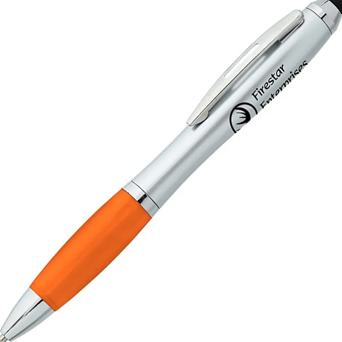Curvy Stylus Twist Pen - Silver - 24 hr