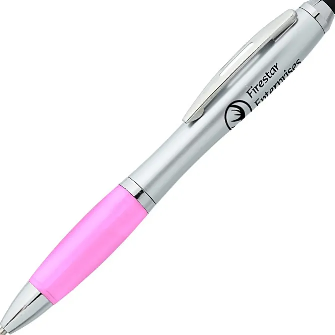 Curvy Stylus Twist Pen - Silver - 24 hr