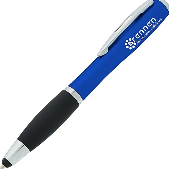 Curvy Stylus Twist Pen with Flashlight