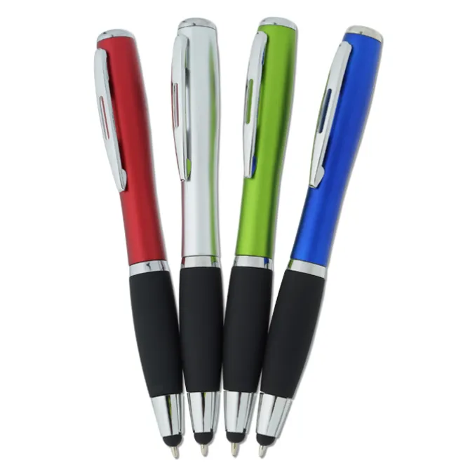 Curvy Stylus Twist Pen with Flashlight